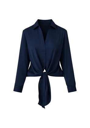 SILK95FIVE tie-front top - Blue