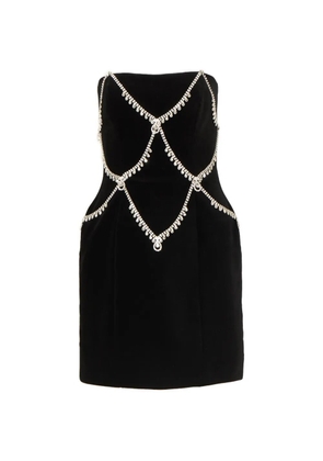Costarellos Novee velvet crystal-embellishment mini dress - Black