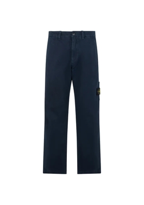 Stone Island logo patch trousers - Blue
