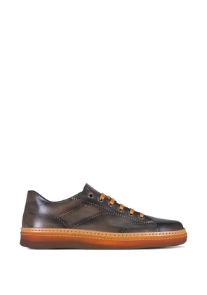 Di Bianco laced leather sneakers - Brown
