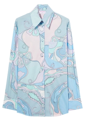 PUCCI orchidee-print cotton shirt - Blue