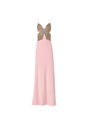 Costarellos Azmira crystal butterfly cut-out gown - Pink