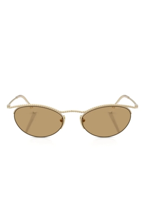 Giorgio Armani rope-detailed oval-frame sunglasses - Gold