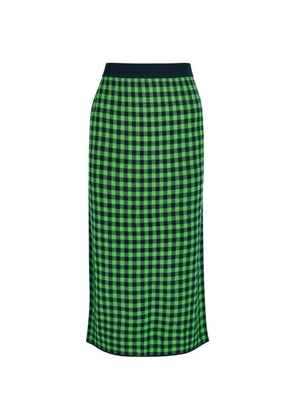 Guest In Residence checked midi skirt - Green