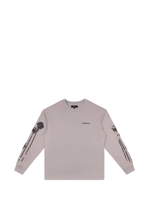 Purple Brand textured long-sleeve T-shirt - Neutrals