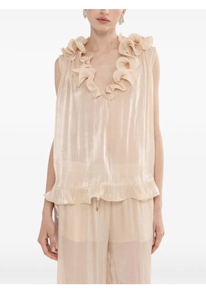 NISSA wide-leg trousers - Neutrals