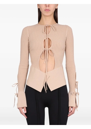 ANDREĀDAMO tie-front cardigan - Neutrals