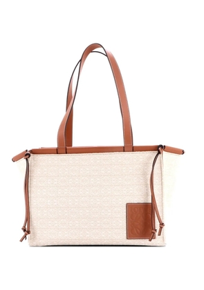 Loewe Pre-Owned Cushion Anagram Canvas with Leather Small tote bag - Brown