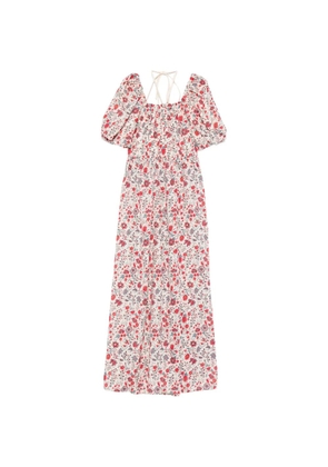 Antik Batik Annie puff-sleeve floral maxi dress - Neutrals