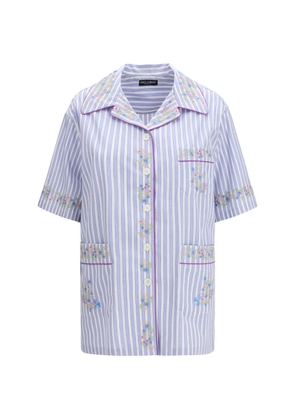 Dolce & Gabbana short-sleeved striped shirt - Blue