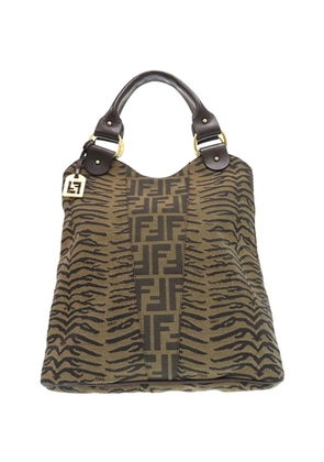 Fendi Pre-Owned 2000-2010 Zucca Canvas Tiger Print tote bag - Brown