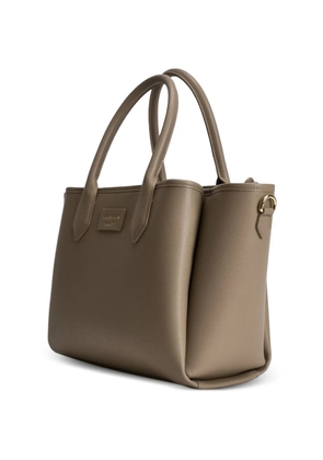 Emporio Armani medium top-handle leather tote bag - Neutrals
