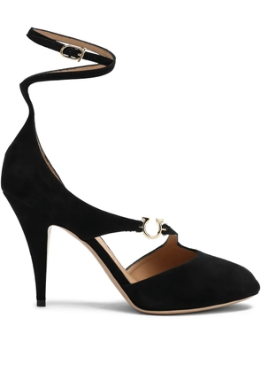 Ferragamo 95mm ankle strap peep-toe pumps - Black