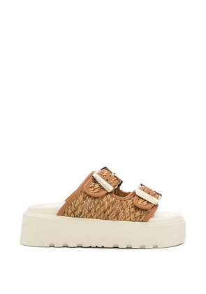 Casadei buckle-detail woven sandals - Brown