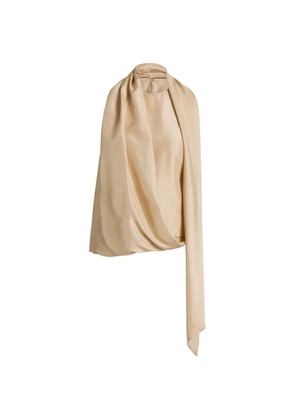 Alberta Ferretti draped sleeveless top - Neutrals