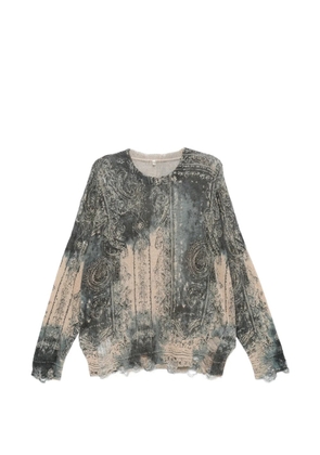 R13 bandana distressed sweater - Blue