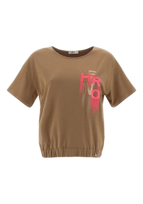 Herno logo crew-neck top - Neutrals