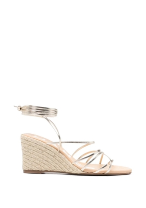 Manebi metallic strappy wedge sandals - Gold
