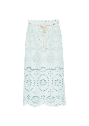 ZIMMERMANN Awaken embroidered midi skirt - Blue