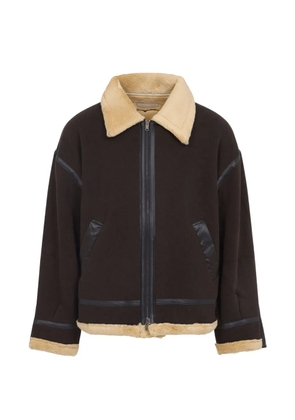 Mastermind Japan shearling-trim jacket - Brown