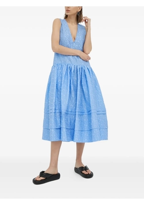 lovechild floral-embroidered sleeveless dress - Blue