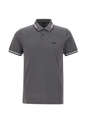 BOSS contrast-trim cotton polo shirt - Grey