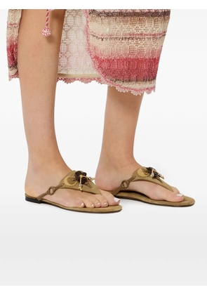 ISABEL MARANT Elato thong embellished sandals - Brown