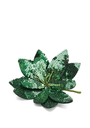 MALIPARMI sequin-embellished flower brooch - Green