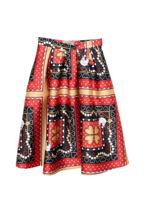 alessandro enriquez printed skirt - Red
