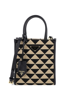 Prada Pre-Owned Symbole Shopper Tote Jacquard Mini crossbody bag - Neutrals