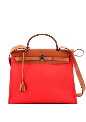 Hermès Pre-Owned Herbag Zip Leather and Toile 31 shoulder bag - Pink