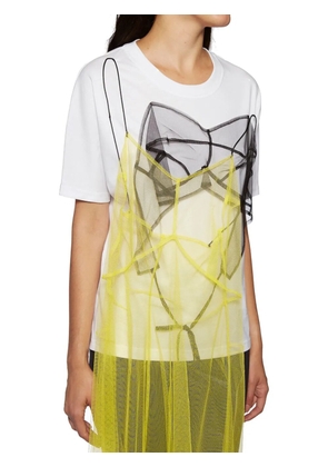 Quetsche tulle-detail T-shirt - White