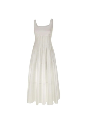 Max Mara square-neck corset midi ress - White