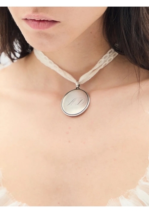 Ann Demeulemeester monogram pendant necklace - Silver