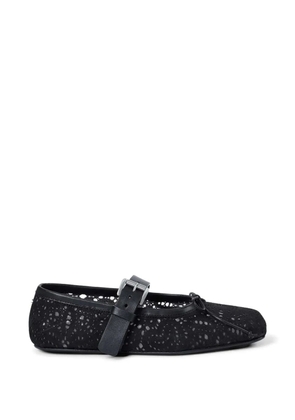 Ann Demeulemeester Zoey lace-effect leather ballet flats - Black