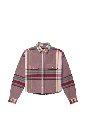 Purple Brand Fade plaid cropped shirt - Brown