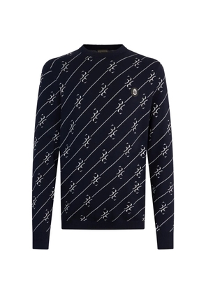 Billionaire all-over round-neck sweater - Blue