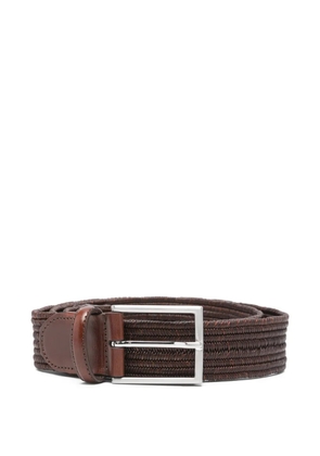 Canali woven leather belt - Brown