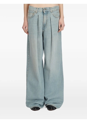 Haikure belt-loop pleated jeans - Blue