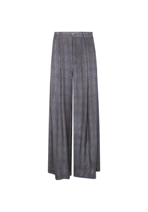 Uma Wang patterned palazzo pants - Blue