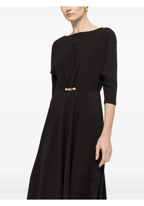 NISSA pearl detail midi dress - Black
