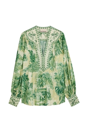 ALEMAIS floral print V-neck top - Green