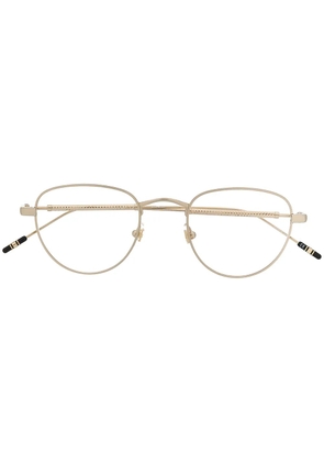 Montblanc embossed round frame glasses - Gold