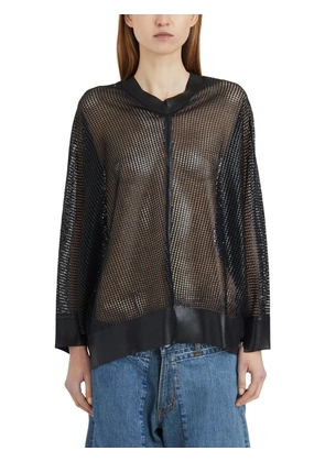 Junya Watanabe oversized open-work sweater - Black