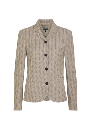 Emporio Armani buttoned patterned blazer - Neutrals
