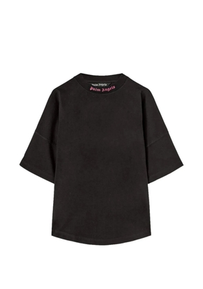 Palm Angels doubled-logo over T-shirt - Black