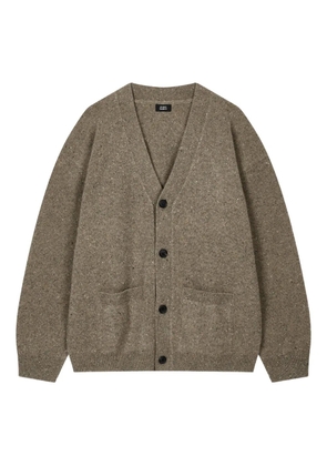 TOMBOY speckle-knit buttoned cardigan - Green