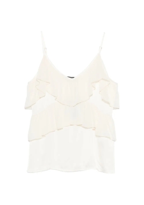 DIXIE ruffled V-neck top - Neutrals
