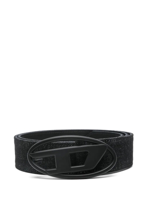 Diesel Oval D leather belt - Black