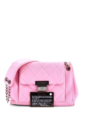 CHANEL Pre-Owned Accordion Push Lock Flap Bag Quilted Caviar Small shoulder bag - Pink
